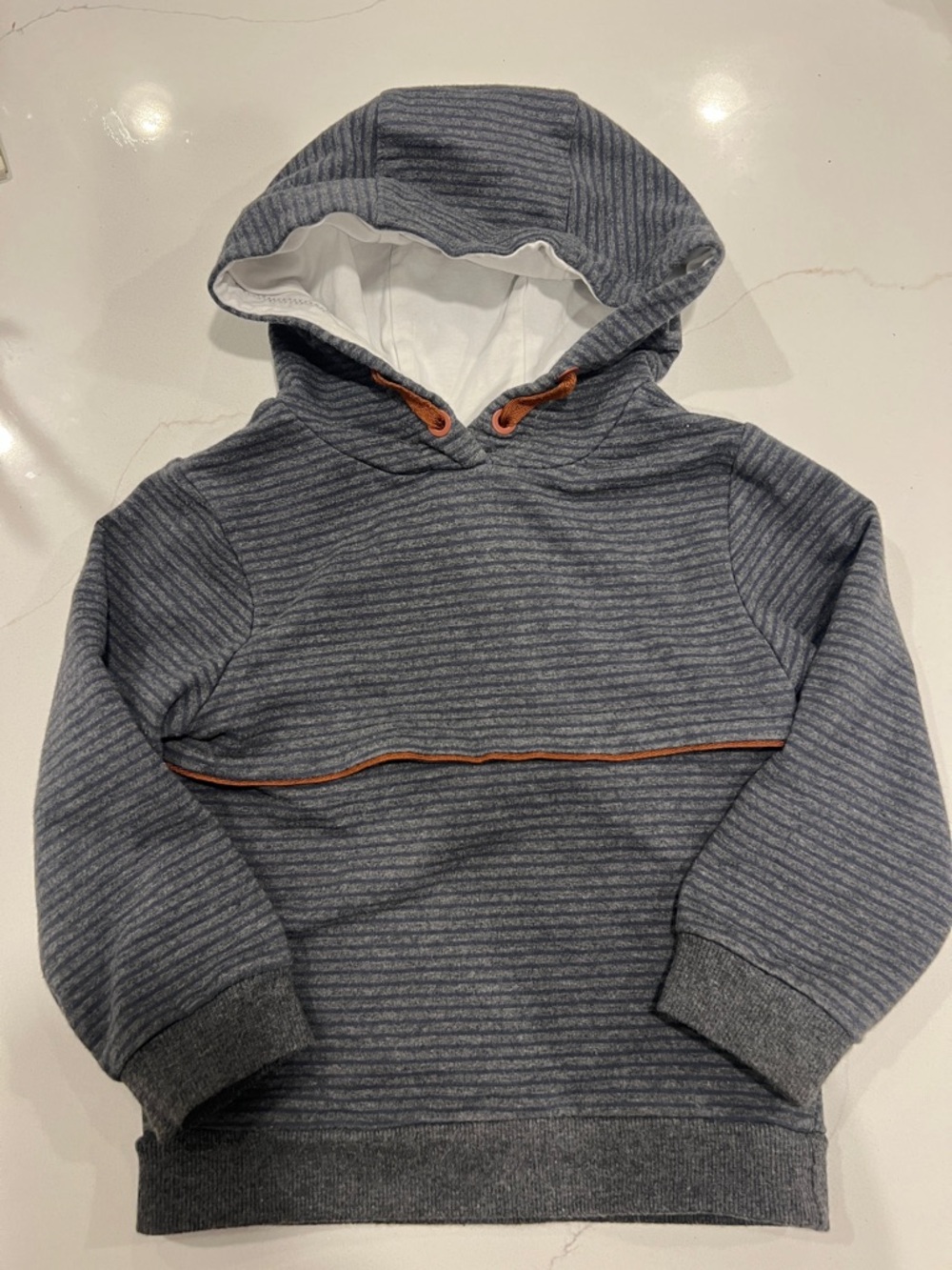Tommy Bahama Men's Striped Crewneck Hoodie - Gray with Orange Trim